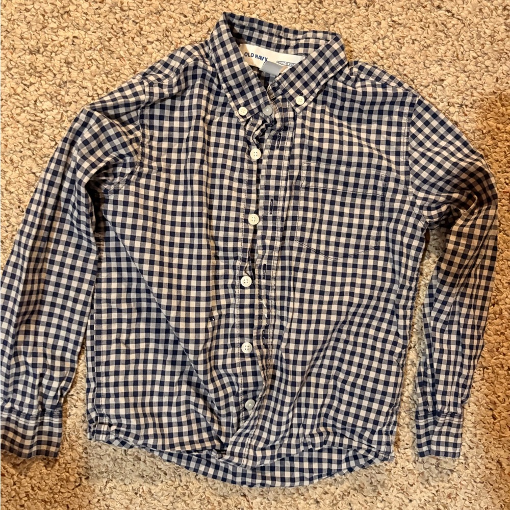Old Navy Blue Button Down Shirt Classic Style